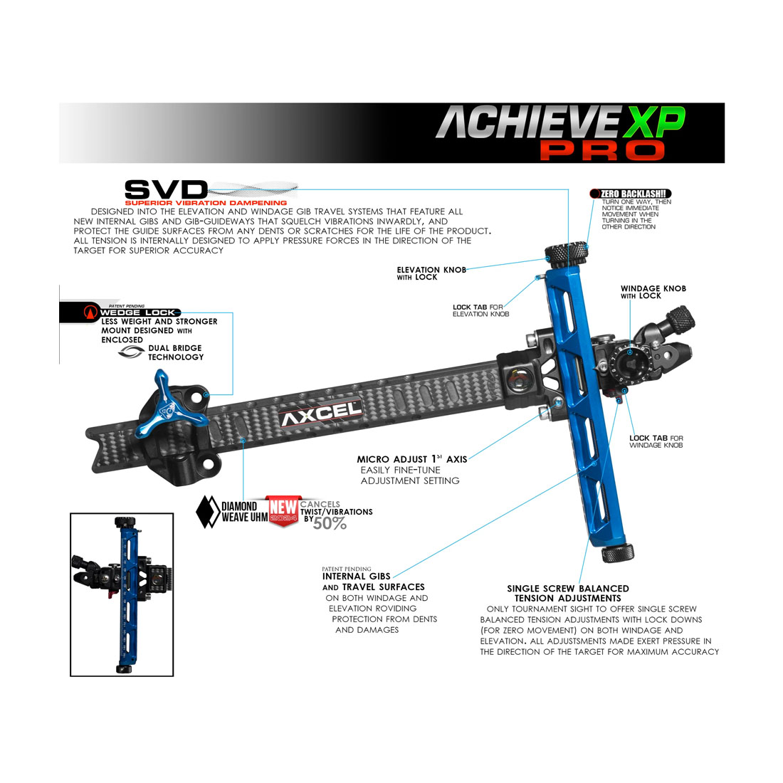 Axcel Achieve XP Pro 9 Inch Recurve Sight | DutchBowStore.com